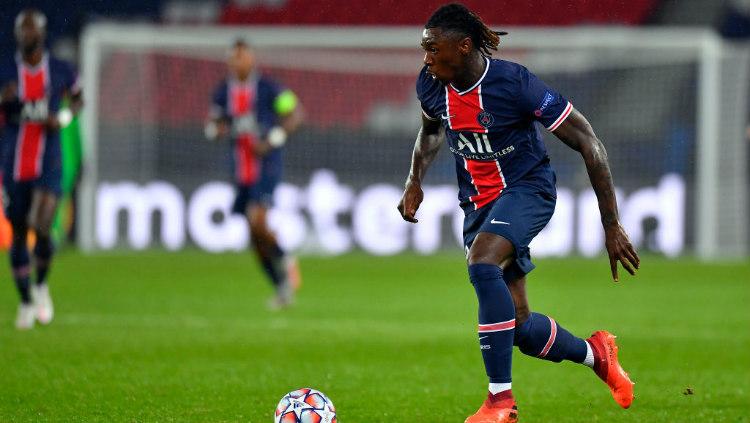 Moise Kean di laga PSG vs Dijon dalam lanjutan Ligue 1