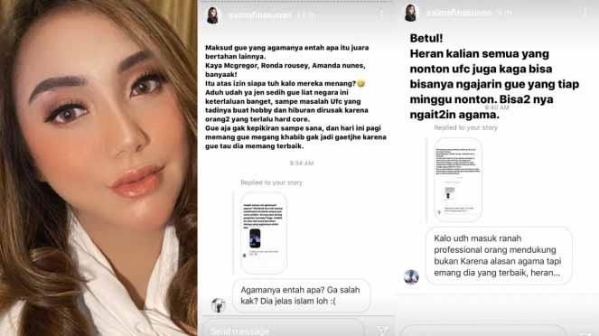 Salmafina Sunan. Copyright: Instastory Salmafina Sunan