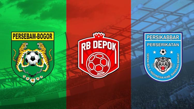 Persebam Bogor, RB Depok, dan Persikabbar Bandung Barat.
