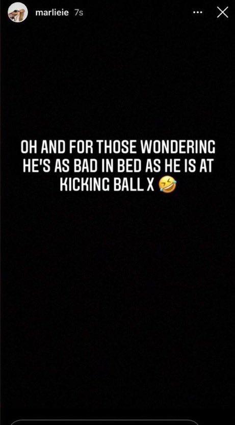 Marliesia Ortiz ejek Aaron Wan-Bissaka payah di ranjang Copyright: Instagram/marlieie