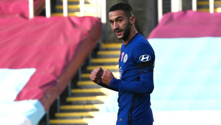 Gelandang Chelsea yang menjadi incaran AC Milan di bursa transfer musim panas 2021, Hakim Ziyech.