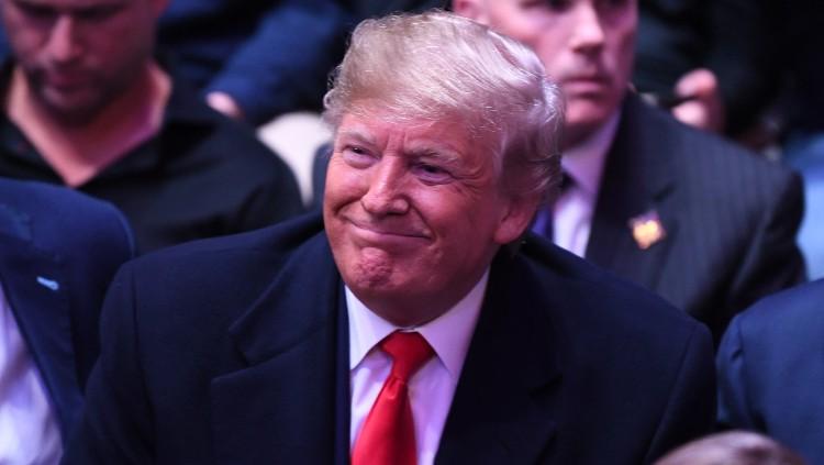 Donald Trump ketika hadir di pertarungan UFC antara Jorge Masdival dengan Nate Diaz, 2019 silam.