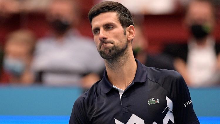 Novak Djokovic di turnamen tenis Vienna Terbuka, Jumat (30/10/20).