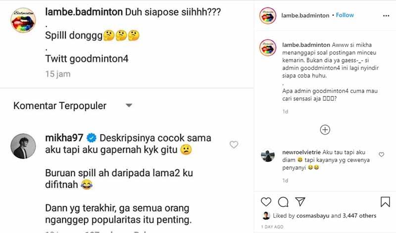 Rumor skandal pacaran atlet-artis, kekasih Gregoria Mariska gregetan. Copyright: Instagram