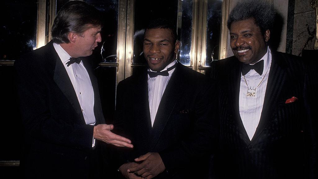 Donald trump, Mike Tyson, dan Don King Copyright: Ron Galella/Ron Galella Collection via Getty Images