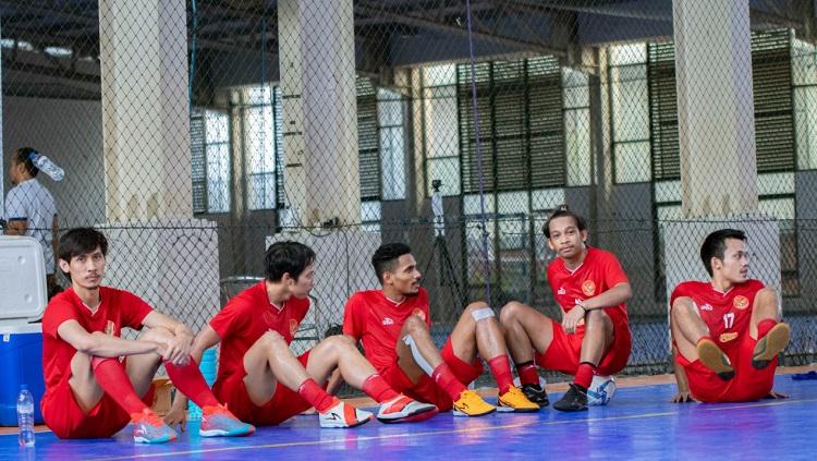 Timnas futsal Indonesia menggelar pemusatan latihan di Baskhara Futsal, Surabaya. - INDOSPORT