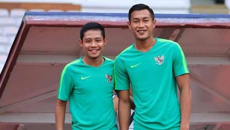 Pemain Timnas Indonesia, Evan Dimas dan Hansamu Yama. Copyright: Twitter@Indostransfer