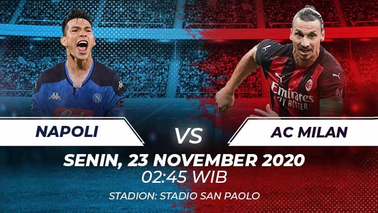 Berikut tersaji link live streaming pertandingan sepak bola Serie A Liga Italia 2020-2021 antara Napoli vs AC Milan yang akan berlangsung pada Senin (23/11/20).