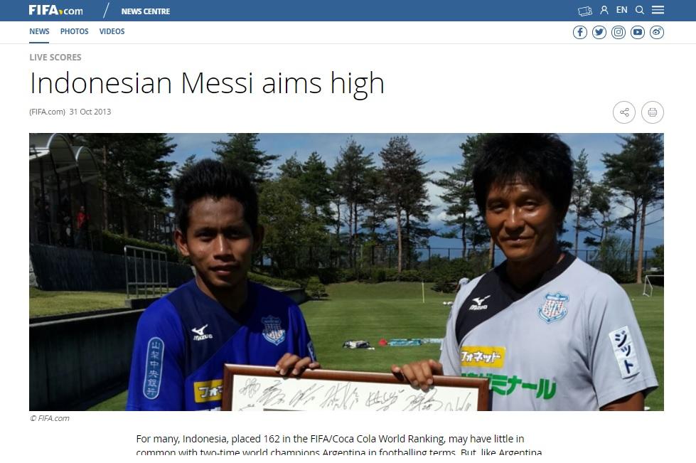 FIFA menjuluki Andik Vermansah sebagai Lionel Messi dari Indonesia. Copyright: FIFA.