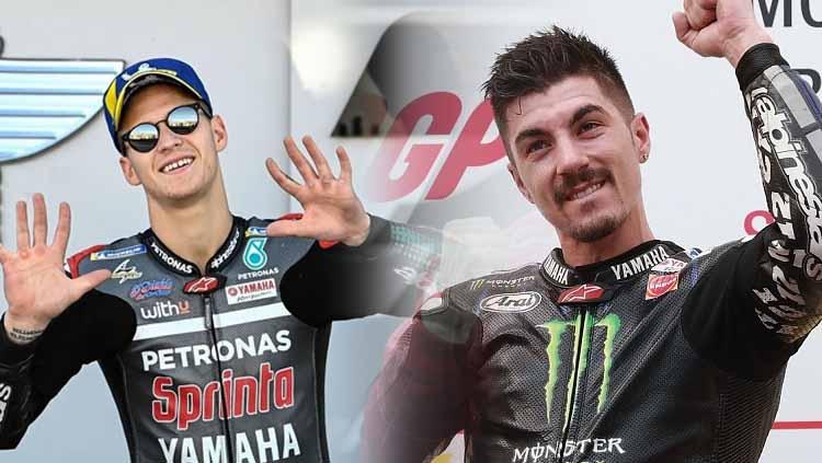 Valentino Rossi memprediksi bagaimana persaingan sengit antara Fabio Quartararo dan Maverick Vinales di tim pabrikan Yamaha pada MotoGP 2021. - INDOSPORT
