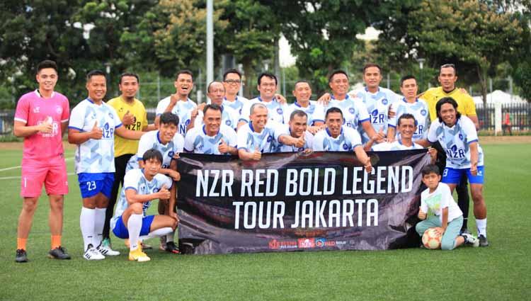 Laga tribute Almarhum Ricky Yacobi antara Persija Glory vs NZR Red Bold Legend di Jakarta.