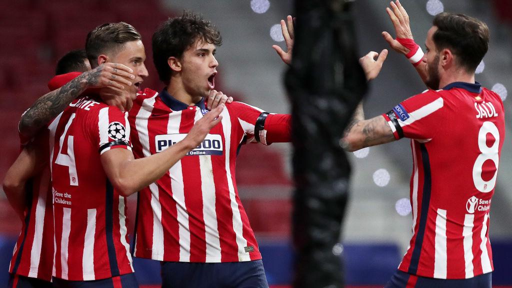 Selebrasi Joao Felix dalam laga Atletico Madrid vs Bayern Munchen - INDOSPORT