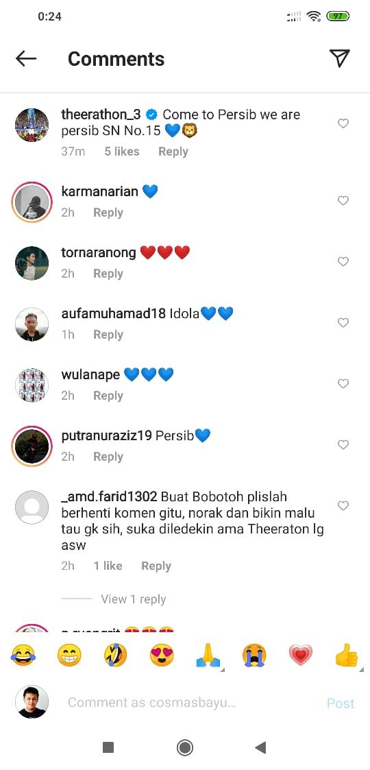 Netizen Indonesia meminta kepada fans sepak bola Tanah Air tidak berlebihan Copyright: instagram.com/suchino8