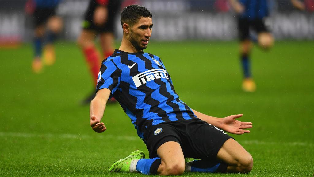Achraf Hakimi berselebrasi dalam laga Inter Milan vs Bologna Copyright: Claudio Villa - Inter/Inter via Getty Images