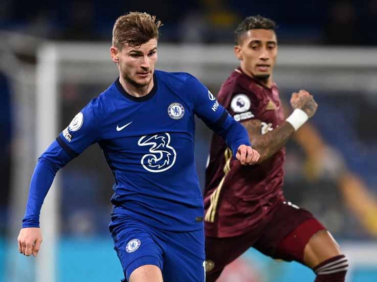 Pemain Chelsea, Timo Werner pada lagaLiga Premier antara Chelsea vs Leeds United di Stamford. Copyright: Darren Walsh/Chelsea FC via Getty Images