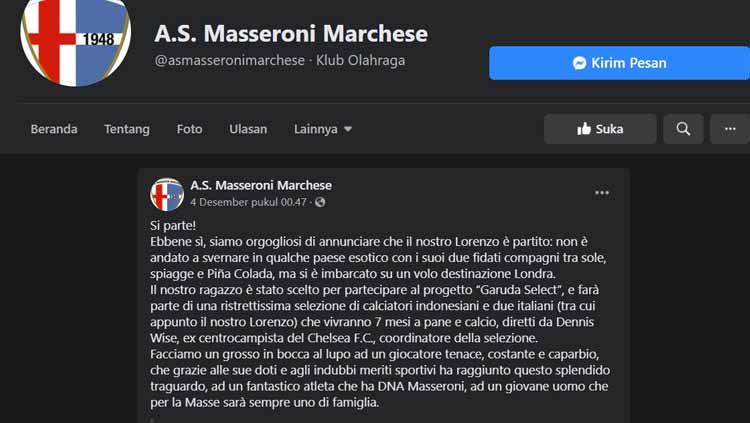 Status Facebook A.S. Masseroni Marchese. Copyright: facebook@asmasseronimarchese