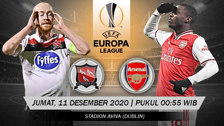 Link live streaming pertandingan Dundalk FC vs Arsenal (Liga Europa).