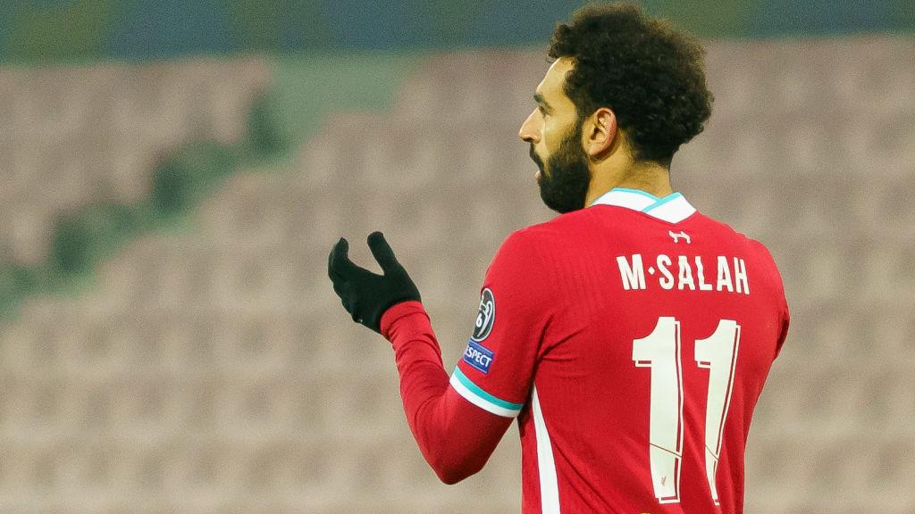 Mohamed Salah dalam laga Midtjylland vs Liverpool