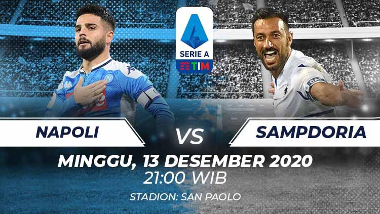 Berikut prediksi pertandingan pekan ke-11 Serie A Italia 2020/21 antara Napoli vs Sampdoria, Minggu (13/12/20) malam WIB. - INDOSPORT