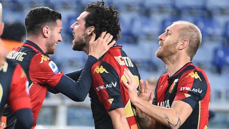 Selebrasi gol Mattia Destro di laga AC Milan vs Genoa - INDOSPORT