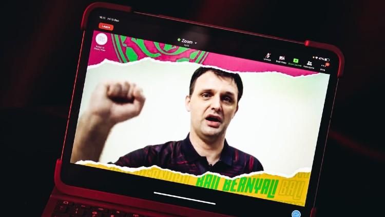 Pelatih Bali United Basketball, Aleksandar Stefanovski saat jumpa pers online.