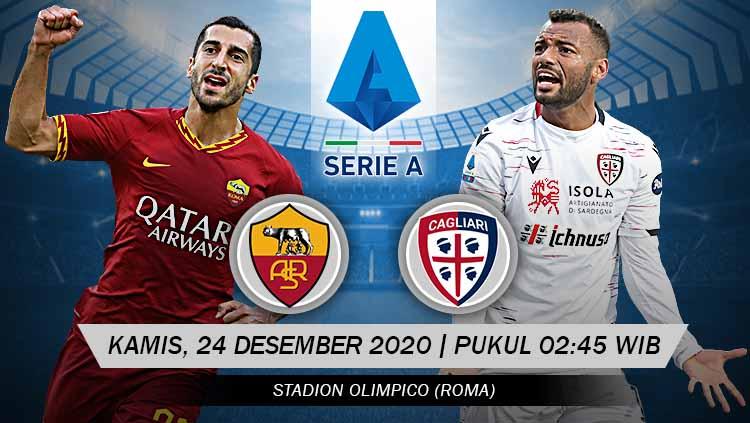 Link Live Streaming Pertandingan AS Roma vs Cagliari (Serie A).
