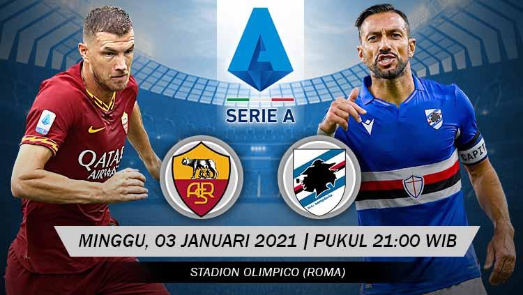 Pertandingan AS Roma vs Sampdoria (Serie A).