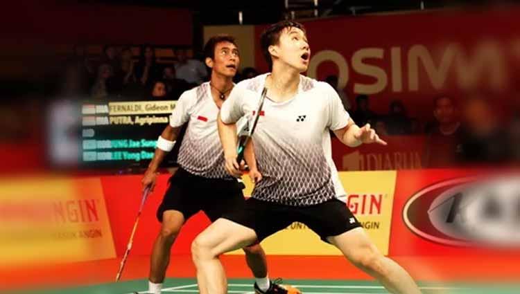 Agripinna Prima Rahmanto Putra dan Marcus Fernaldi Gideon. - INDOSPORT