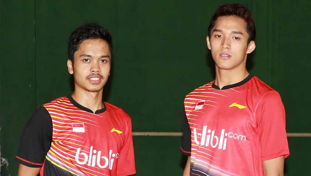 Pebulutangkias Indonesia, Anthony Ginting dan Jonatan Christie. - INDOSPORT