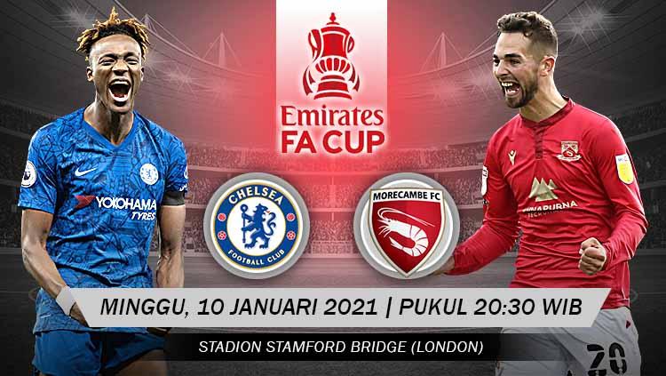 Berikut link live streaming pertandingan babak ketiga Piala FA musim 2020-2021 antara Chelsea vs Morecambe, Minggu (10/01/2021) pukul 20.30 WIB. - INDOSPORT