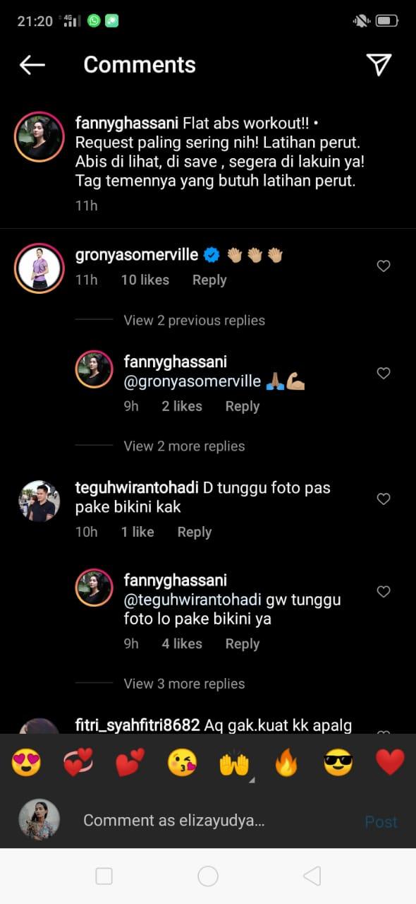 Gronya Somerville Kagum kepada Fanny Ghassani Copyright: Instagram Fanny Ghassani