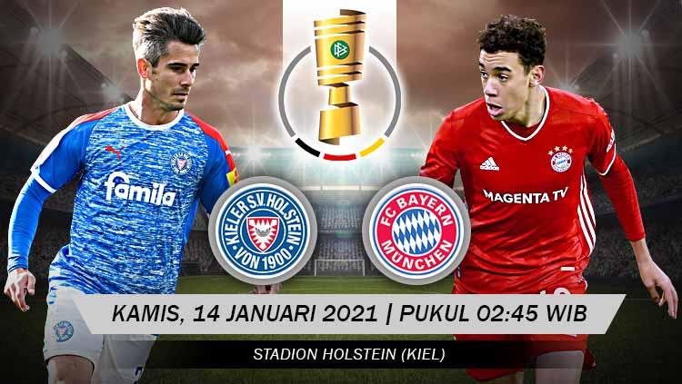 Babak putaran kedua DFB-Pokal 2020/21 menampilkan laga menarik antara Holstein Kiel vs Bayern Munchen. Pertandingan ini bakal dimainkan di Holstein Stadion. - INDOSPORT