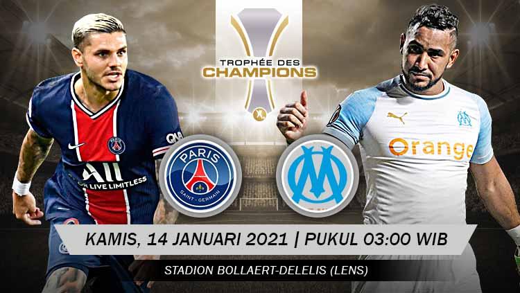 Prediksi pertandingan Trophee des Champions alias Piala Super Prancis antara Paris Saint-Germain (PSG) vs Marseille, Kamis (14/01/21) dini hari WIB. - INDOSPORT