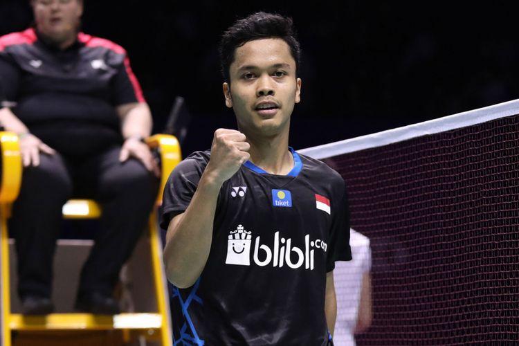 Pebulutangkis tunggal putra, Anthony Ginting, kandas di semifinal Swiss Open 2022, sang pacar, Mitzi Abigail, tulis status di twitter sentil transisi pelatih.