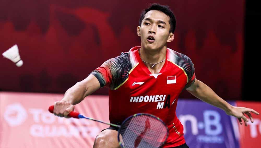 Pertandingan antara Jonatan Chrstie (Indonesia) vs Jason Anthony Ho-Shue (Kanada) di Thailand Open 2021. - INDOSPORT