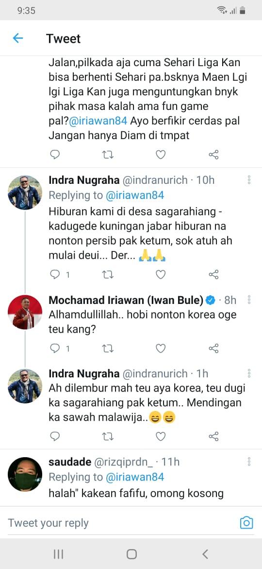 Netizen Minta Liga Bergulir Demi Persib, Ketum PSSI Tanya soal Drama Korea Copyright: Twitter