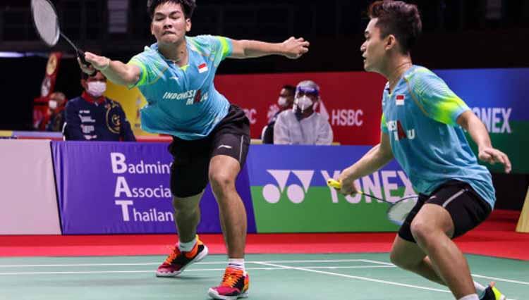 Pebulutangkis Ganda Putra Indonesia, Leo Rolly Carnando dan Daniel Marthin. Copyright: twitter@bwfmedia