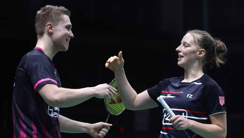 Pasangan ganda campuran Prancis, Thom Gicquel/Delphine Delrue. Copyright: Twitter@bwfmedia