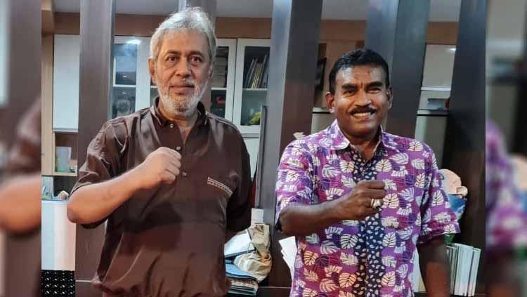 CEO sekaligus Dewan Pembina PSMS Medan, Kodrat Shah (kiri), bersama Sekum PSMS, Julius Raja, usai ikuti rapat virtual, Jumat (15/1/21).