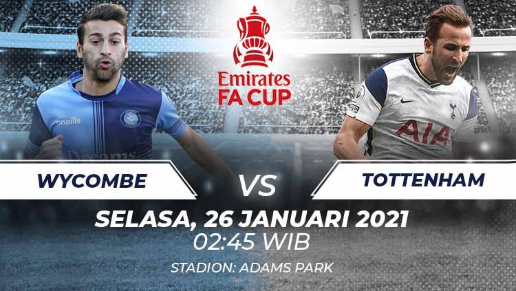 Link live streaming pertandingan Putaran IV Piala FA 2020-2021 antara Wycombe vs Tottenham Hotspur, pada Selasa (26/1/21) 02.45 dini hari WIB. - INDOSPORT