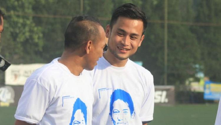 Pemain PSKC Cimahi, Muhamamd Agung Pribadi (kanan).