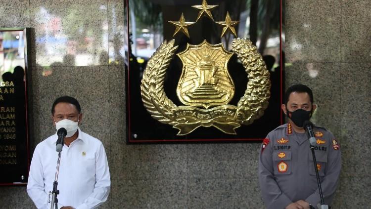 Menpora Zainudin Amali bertemu Kapolri jenderal polisi Listyo Sigit Prabowo selaki Sekjen PBSI.