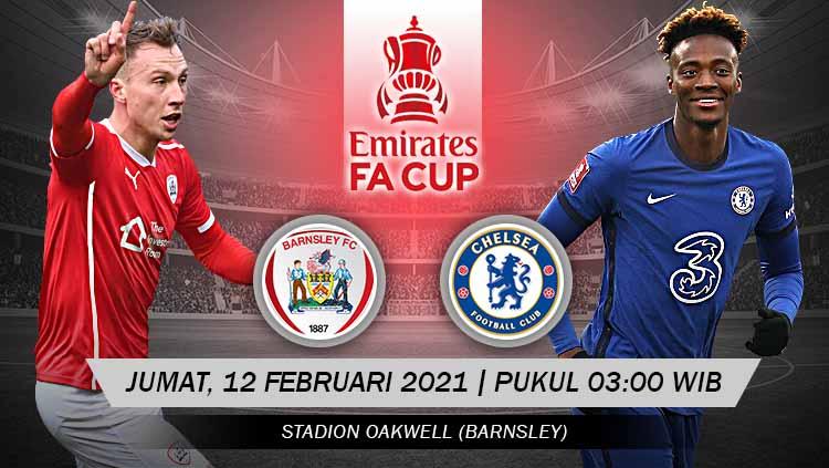 Berikut link live streaming pertandingan Putaran V Piala FA 2020-2021 antara Barnsley vs Chelsea, Jumat (12/02/21) pukul 03.00 dini hari WIB.