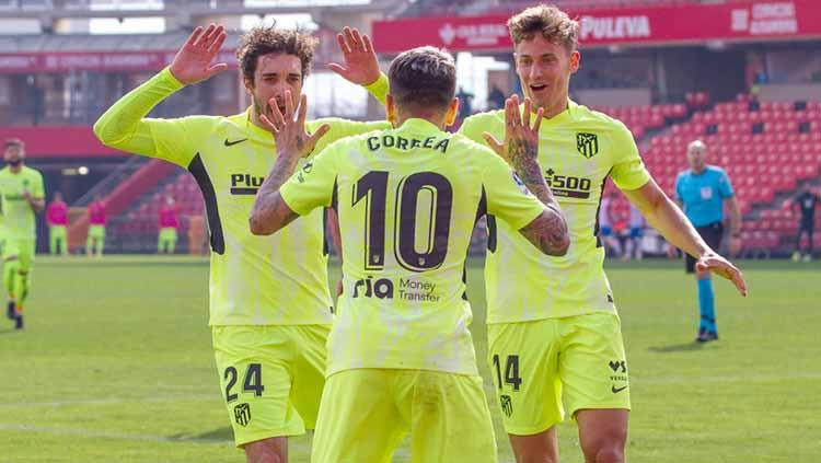 Selebrasi gol Angel Correa di laga Granada vs Atletico Madrid.