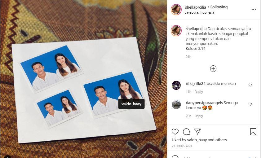 Postingan kekasih Osvaldo Haay, Shella Pricilia Copyright: nstagram.com/shellaprcilia/