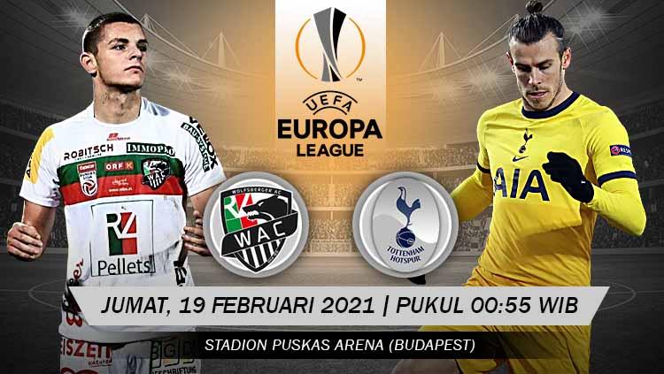 Berikut link live streaming pertandingan Liga Europa Wolfsberger AC vs Tottenham Hotspur.