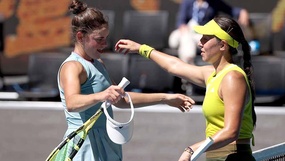 Jessica Pegula saat bersama Jennifer Brady. Foto: David Gray/AFP via Getty Images.