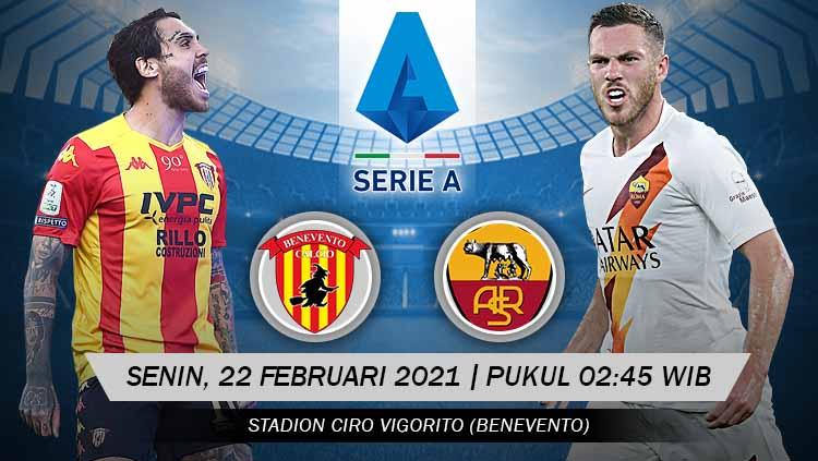 Berikut link live streaming Serie A Liga Italia antara Benevento vs AS Roma.