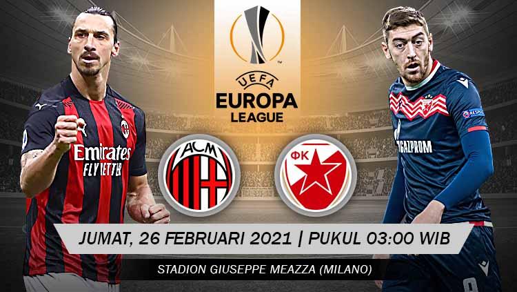 Pertandingan AC Milan vs Crvena Zvezda (Liga Europa).