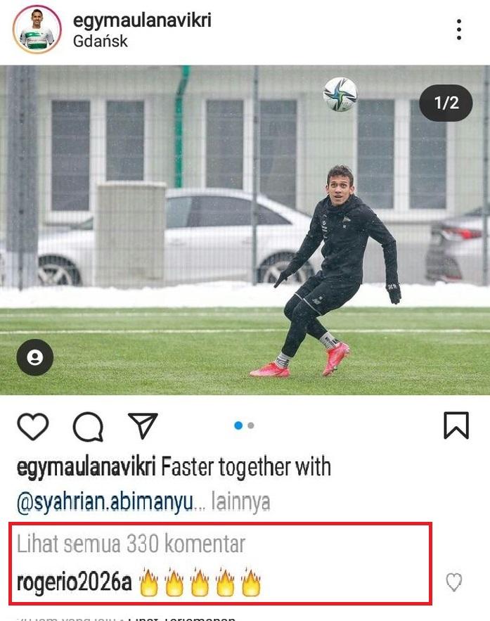 Komentar Lee Jae-hong di postingan Egy Maulana Vikri Copyright: Instagram/@egymaulanavikri